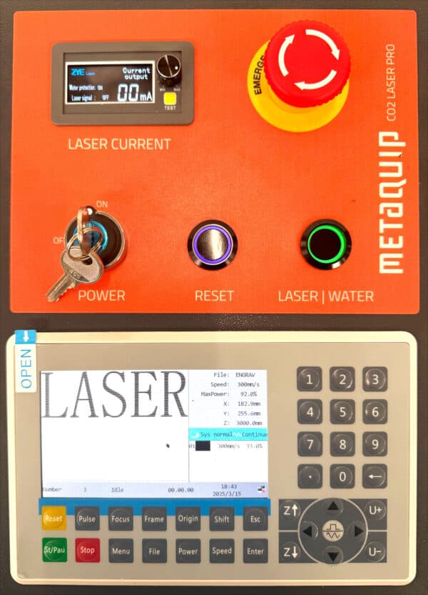 Laser CO2 professionale - interfaccia